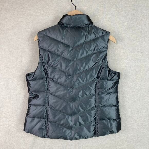 Lands End Womens Quilted Down Puffer Vest Size M Full Zip Mock Neck Outdoors - Picture 8 of 11